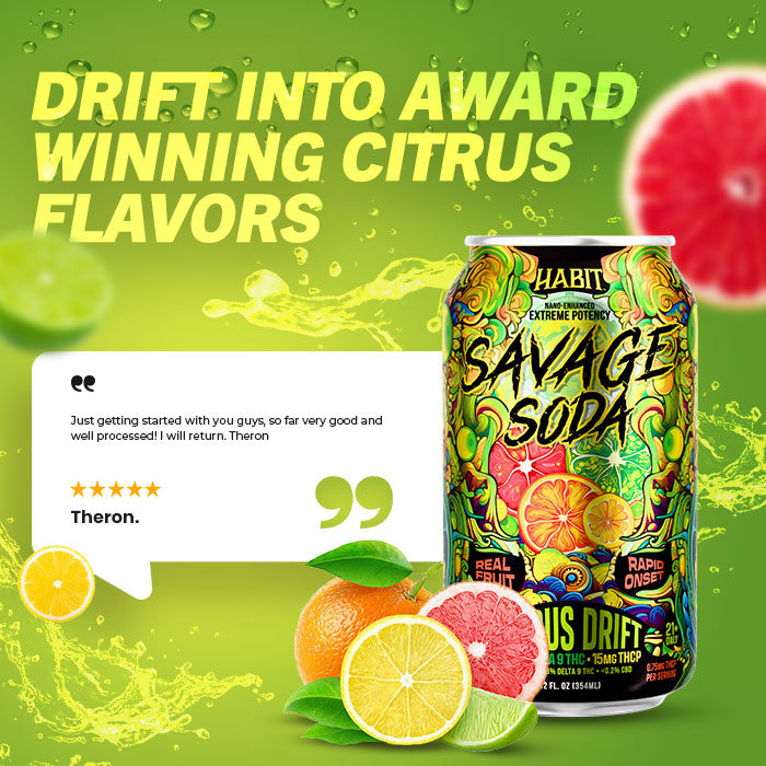 Buy Delta 9 THC Soda Savage Edition Citrus Drift Online | Habit