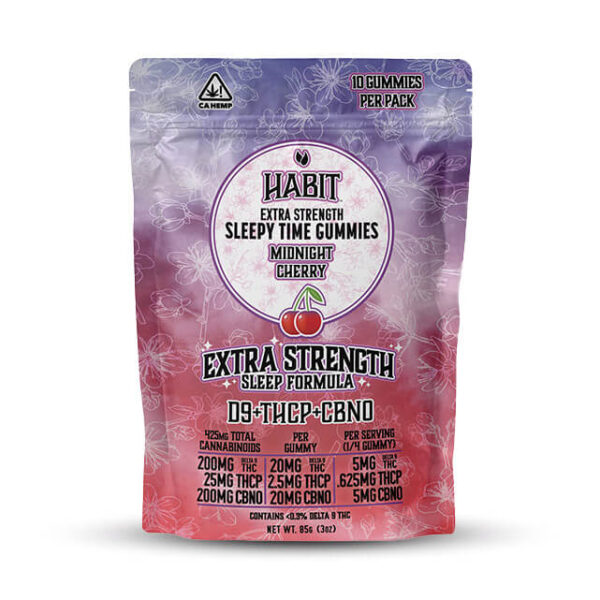 Habit D9+THCP+CBNO Extra Strength Midnight Cherry Gummies