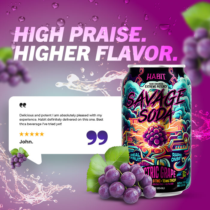 Buy Delta 9 THC Savage Soda Electric Grape Online | Habit