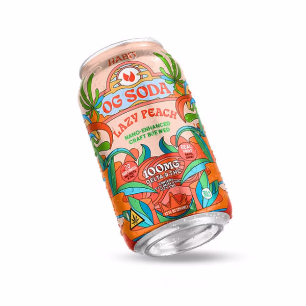 Delta 9 THC OG Soda – 100mg – Lazy Peach