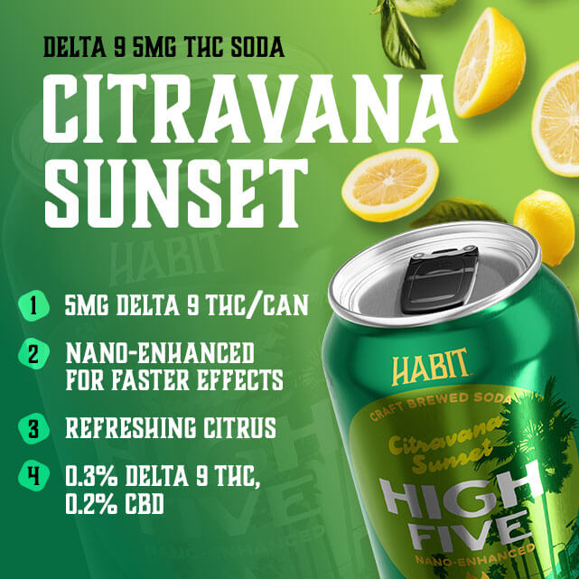 Buy 5MG Delta 9 THC High Five Citravana Sunset | HabitCBD