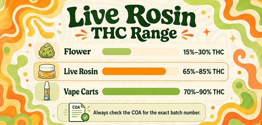 Live Rosin THC Range