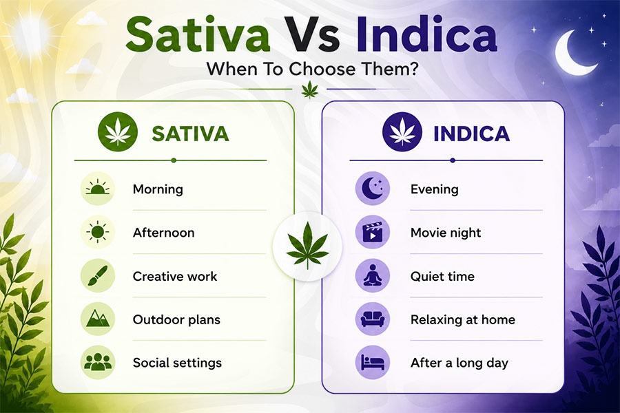 Sativa vs Indica - When to Choose Them