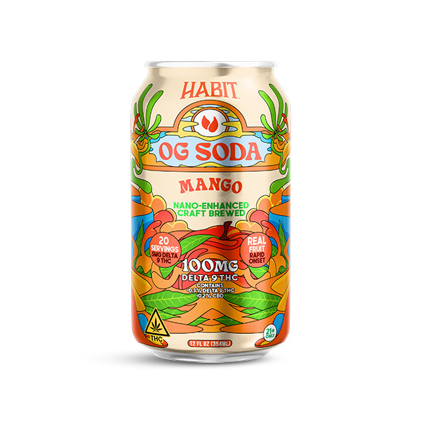 Delta 9 THC OG Soda – 100mg – Mango